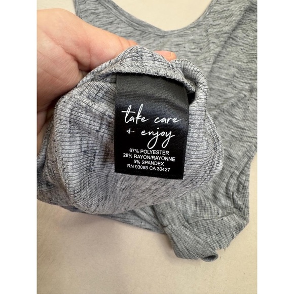 Nic + Zoe Tank Top Size XS Womens Grey Marl Ribbed Knit V Neck Casual Layering - Picture 4 of 7